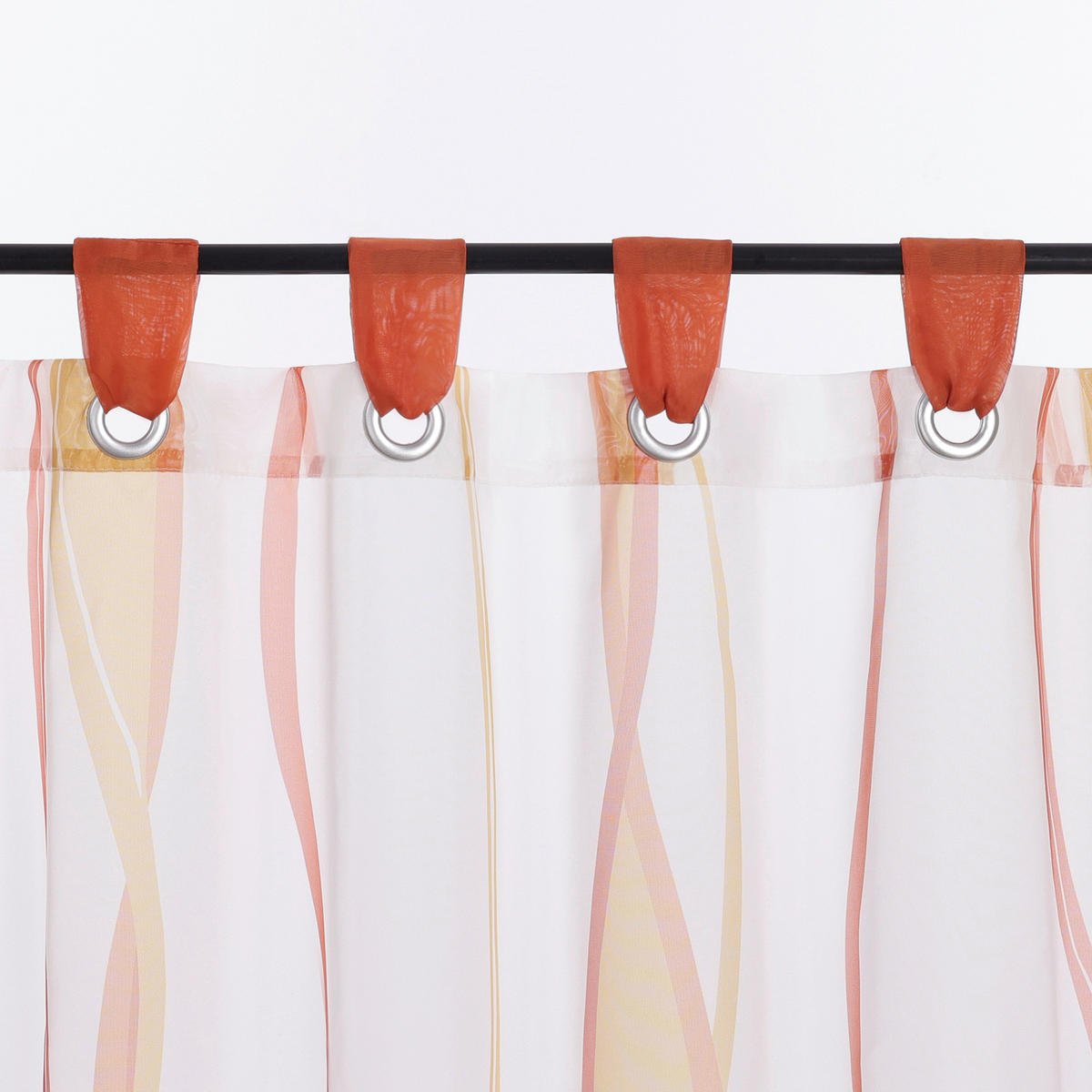 KURZGARDINE   120/45 cm   - Orange/Weiß, Basics, Textil (120/45cm)