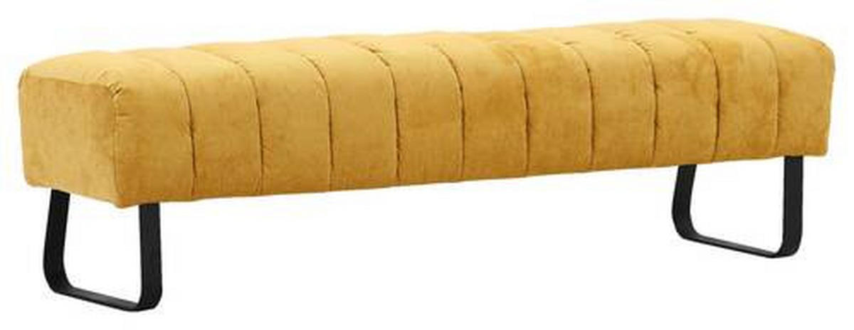 SITZBANK in Textil Gelb, Schwarz  - Gelb/Schwarz, Design, Textil/Metall (175/52/53cm) - Novel