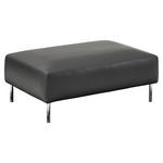 HOCKER in Leder Schwarz  - Chromfarben/Schwarz, Design, Leder/Metall (100/41/70cm) - Johann Jakob