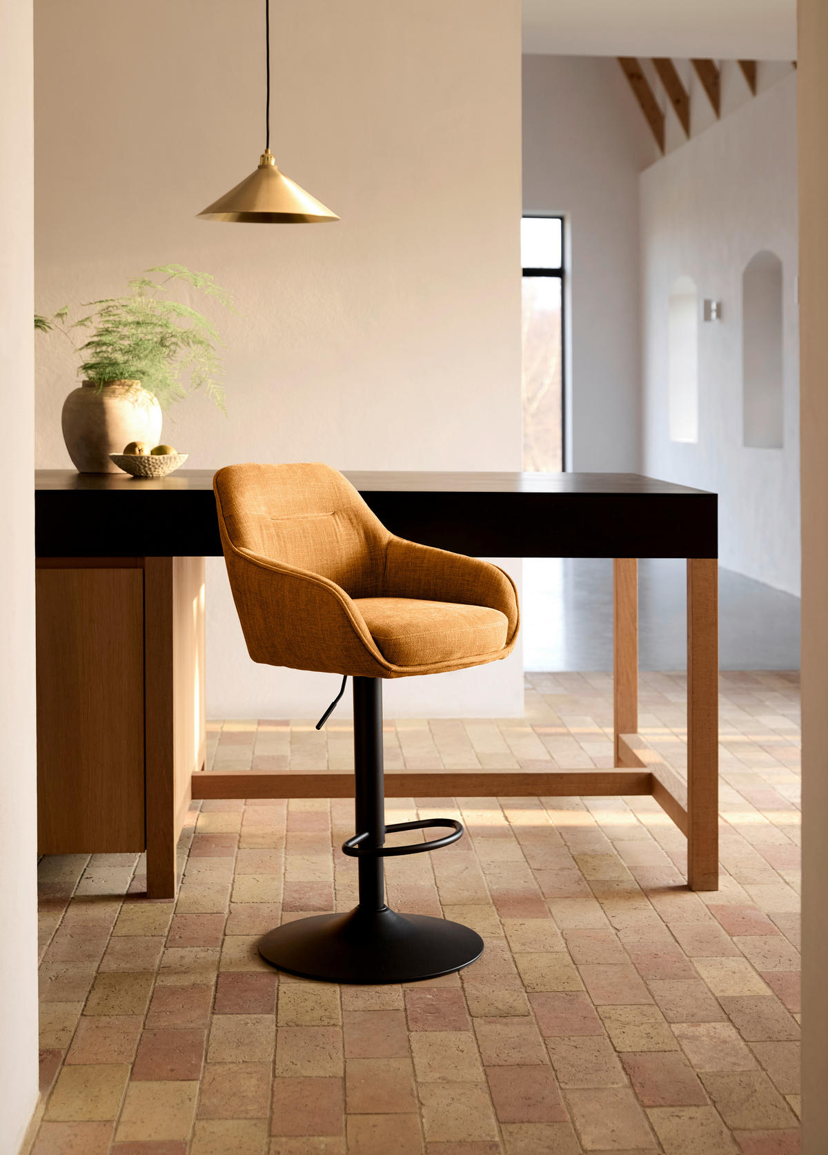 BARPALL SET i rostfärgad  - svart/rostfärgad, Modern, metall/textil (51/95,5-110/53cm) - Livetastic