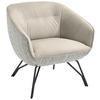 COCKTAILSESSEL - Ecru/Anthrazit, Design, Leder/Textil (76/80/73cm) - Joop!
