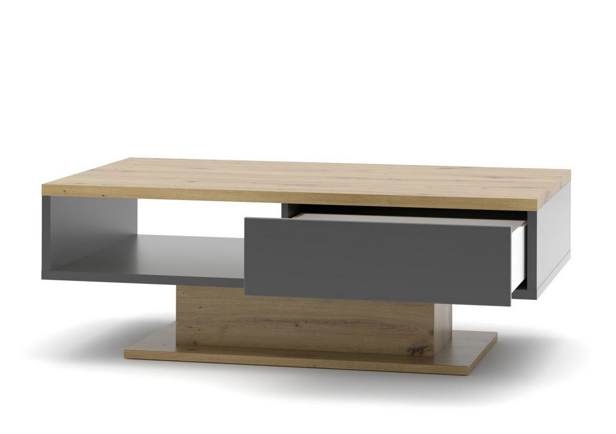 COUCHTISCH in Holzwerkstoff  - Graphitfarben/Eiche Artisan, Design, Holzwerkstoff (120/43/65cm) - MID.YOU