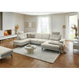 WOHNLANDSCHAFT  in Chenille, Flachgewebe Naturfarben  - Schwarz/Naturfarben, Design, Textil/Metall (208/344/180cm) - Dieter Knoll