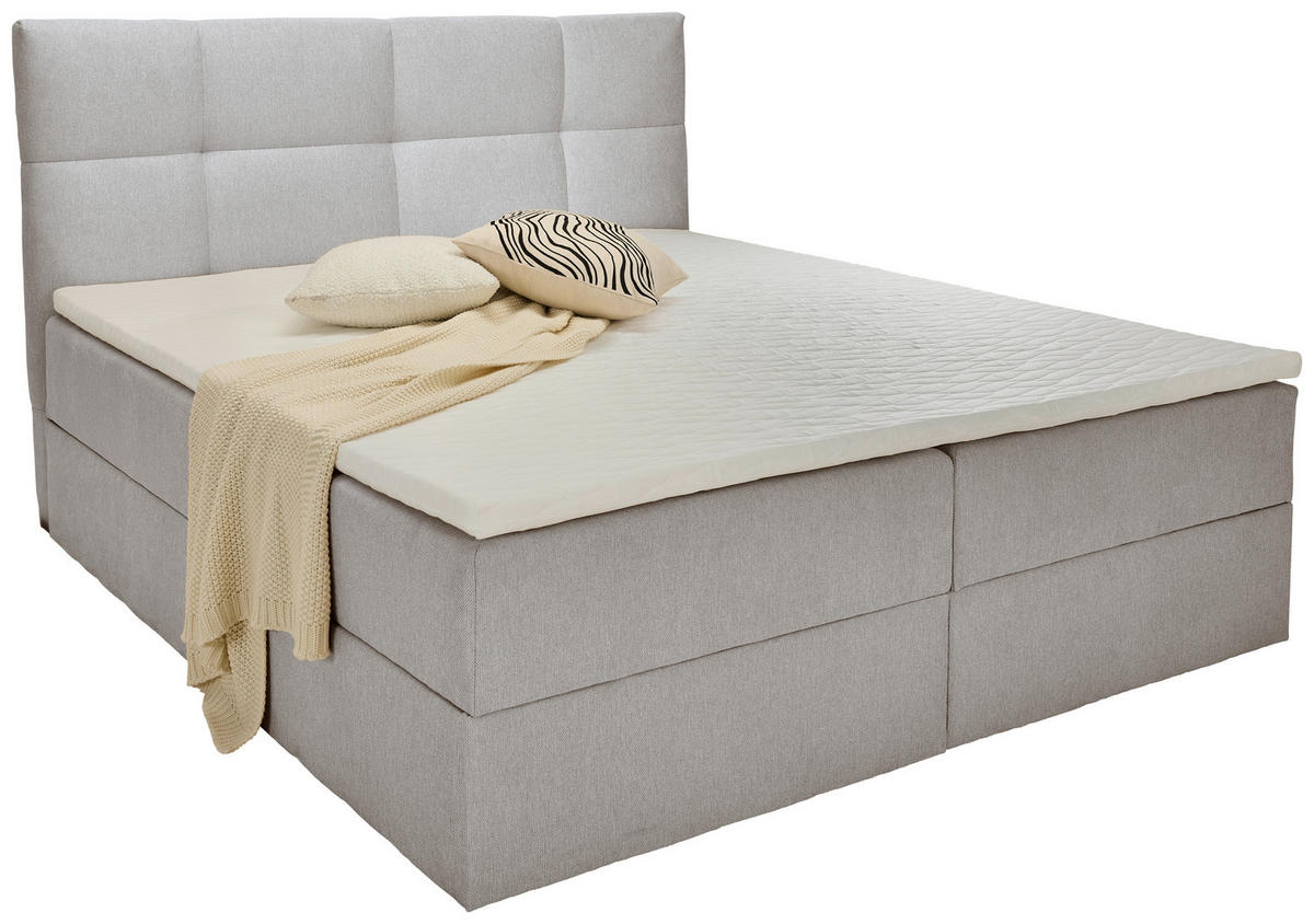 BOXBETT 140/200 cm  in Hellgrau  - Hellgrau, KONVENTIONELL, Textil (140/200cm) - Boxxx