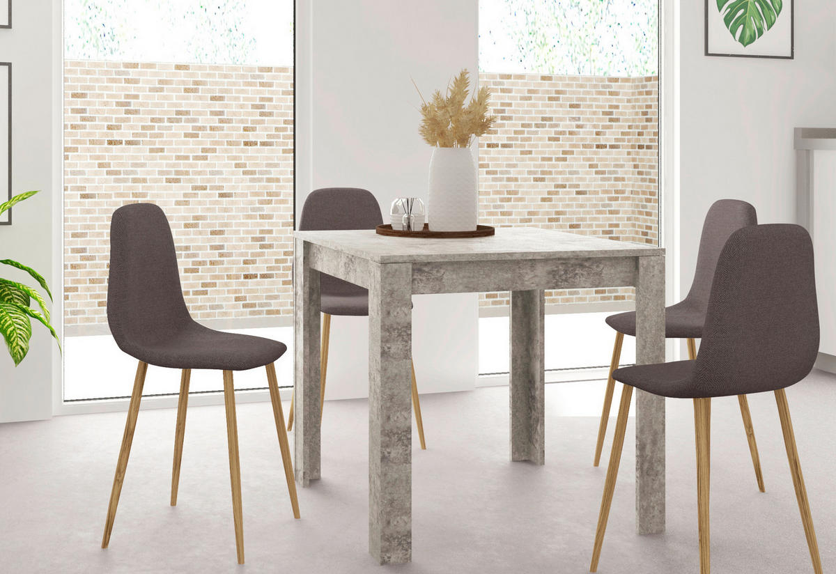 ESSTISCH 80/75/80 cm Nachbildung  Holzwerkstoff gastro- und objekttauglich, in verschiedenen Größen erhältlich quadratisch Grau  - Grau, Design, Holzwerkstoff (80/75/80cm) - MID.YOU