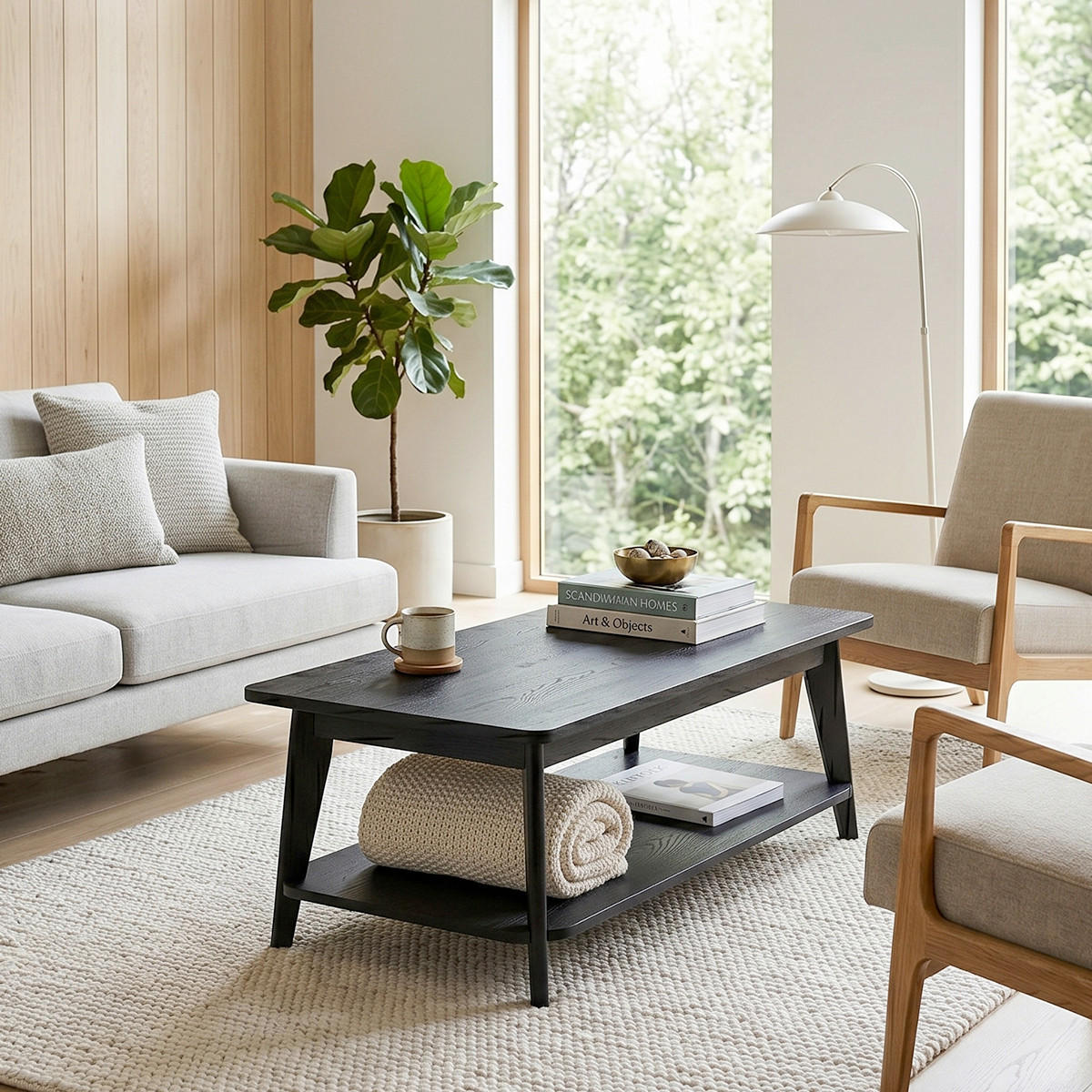 COUCHTISCH in Holzwerkstoff 110/55/39,7 cm  - Eichefarben/Schwarz, MODERN, Holzwerkstoff (110/55/39,7cm) - MID.YOU
