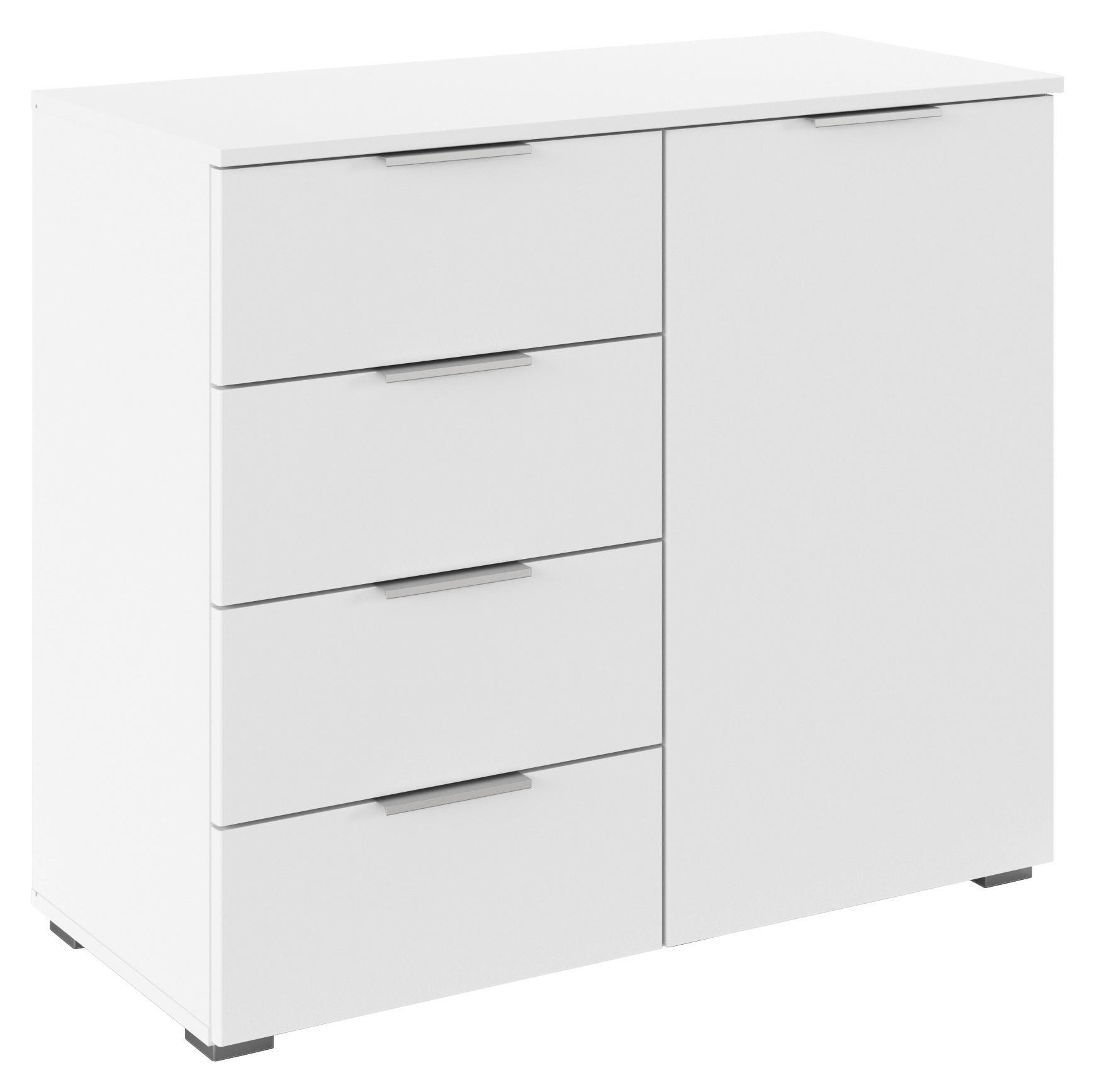 KOMMODE 93/81/42 cm  in Weiß  - Alufarben/Weiß, MODERN, Holzwerkstoff/Kunststoff (93/81/42cm) - Rauch Möbel