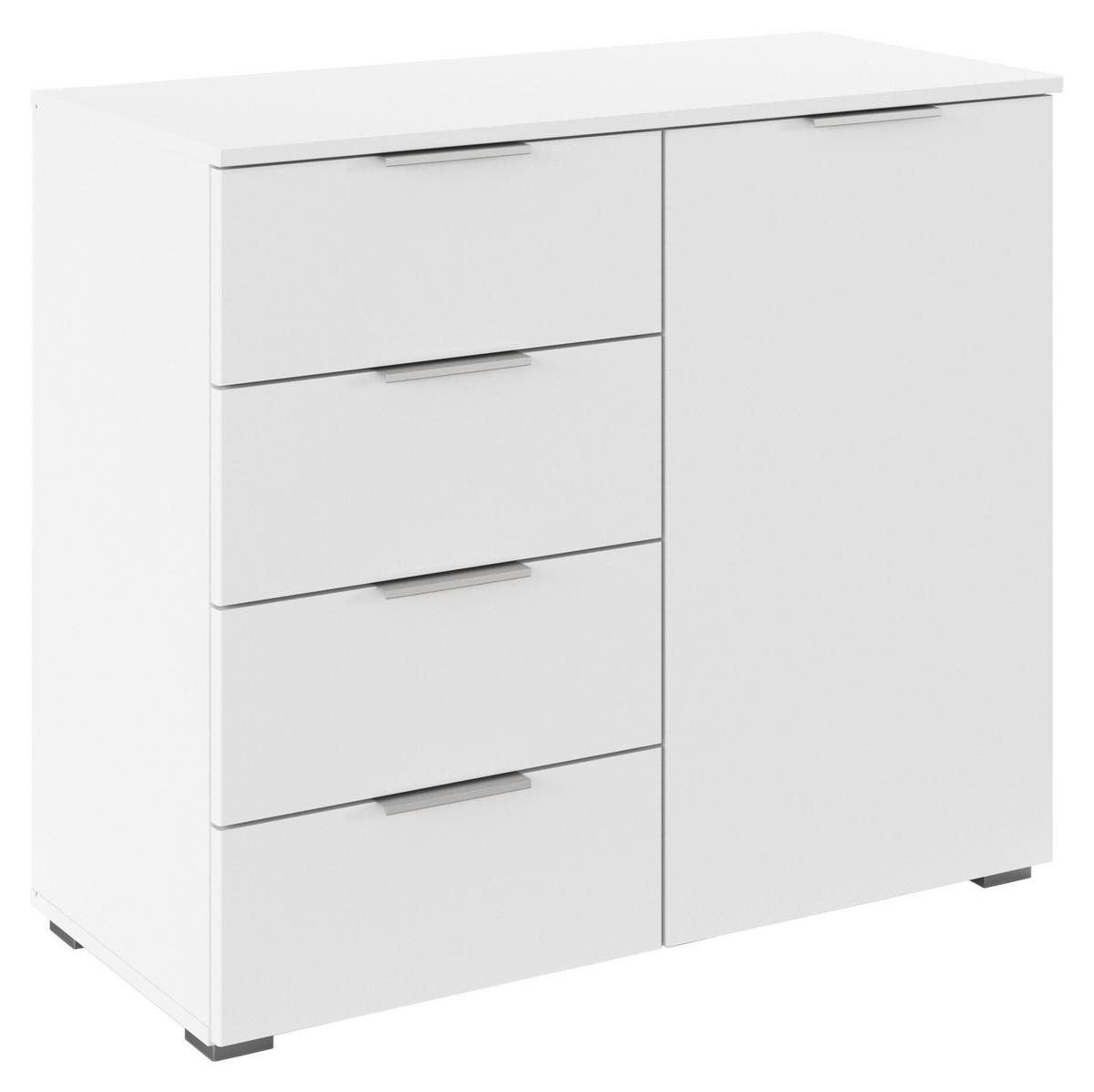 KOMMODE  in 93/81/42 cm  - Alufarben/Weiß, MODERN, Holzwerkstoff/Kunststoff (93/81/42cm) - Rauch Möbel