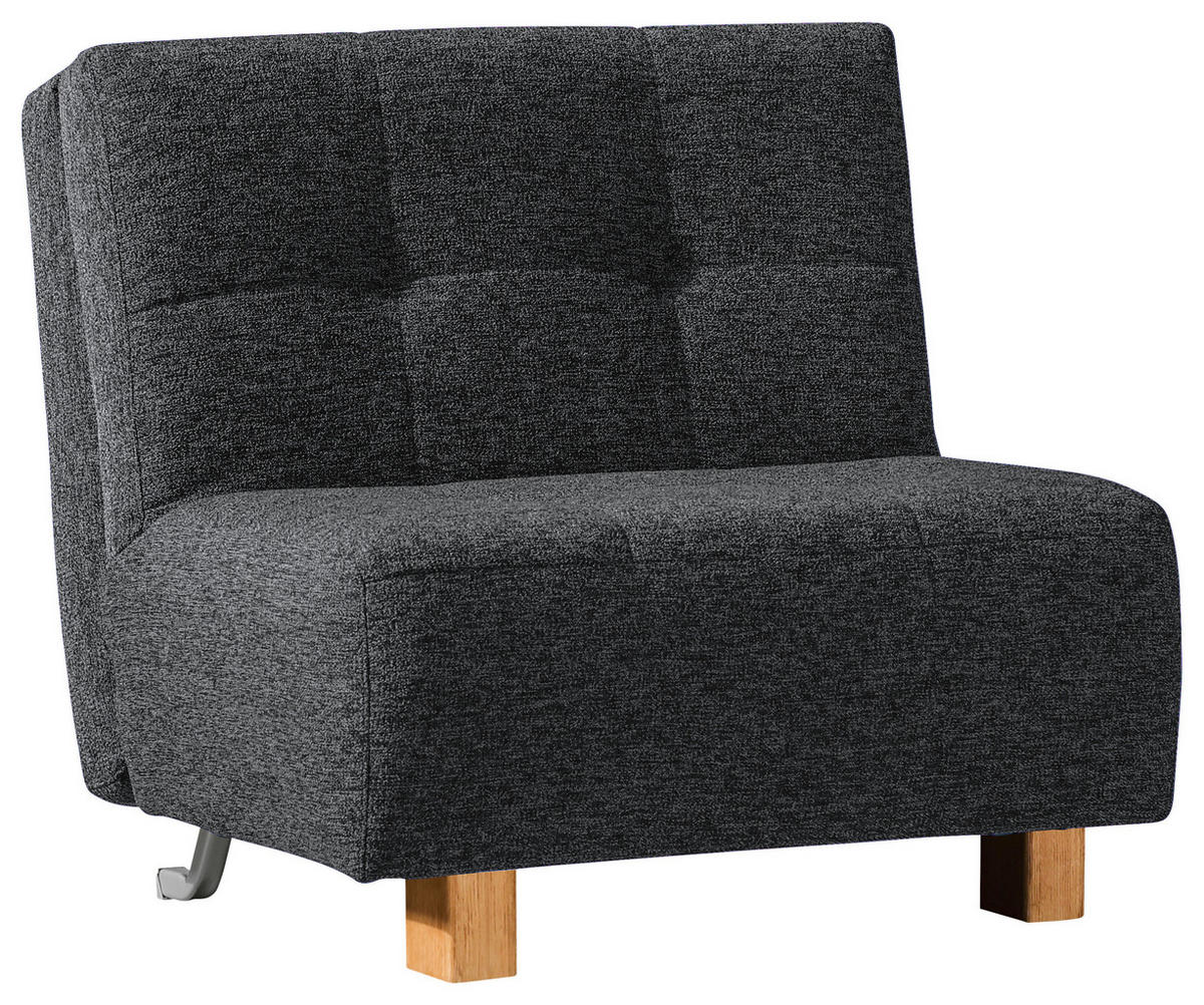 SCHLAFSESSEL Flachgewebe Dunkelgrau    - Dunkelgrau/Naturfarben, Design, Holz/Textil (85/92/102cm) - Novel
