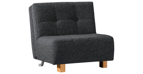 SCHLAFSESSEL in Flachgewebe Dunkelgrau - Dunkelgrau/Naturfarben, Design, Holz/Textil (85/92/102cm) - Novel