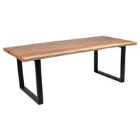 GARTENTISCH 220/100/75 cm  - Schwarz/Braun, Basics, Holz/Metall (220/100/75cm) - Gardenson