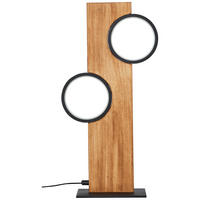 LED-TISCHLEUCHTE - Hellbraun/Schwarz, Natur, Holz/Metall (50,4/25/12cm) - Brilliant