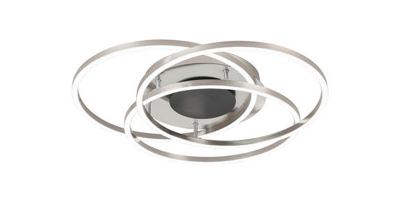 LED-DECKENLEUCHTE 50/8,5 cm - Schwarz/Nickelfarben, Design, Kunststoff/Metall (50/8,5cm) - Novel