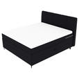 BOXSPRINGBETT 180/200 cm  in Schwarz  - Schwarz, KONVENTIONELL, Textil/Metall (180/200cm) - Carryhome