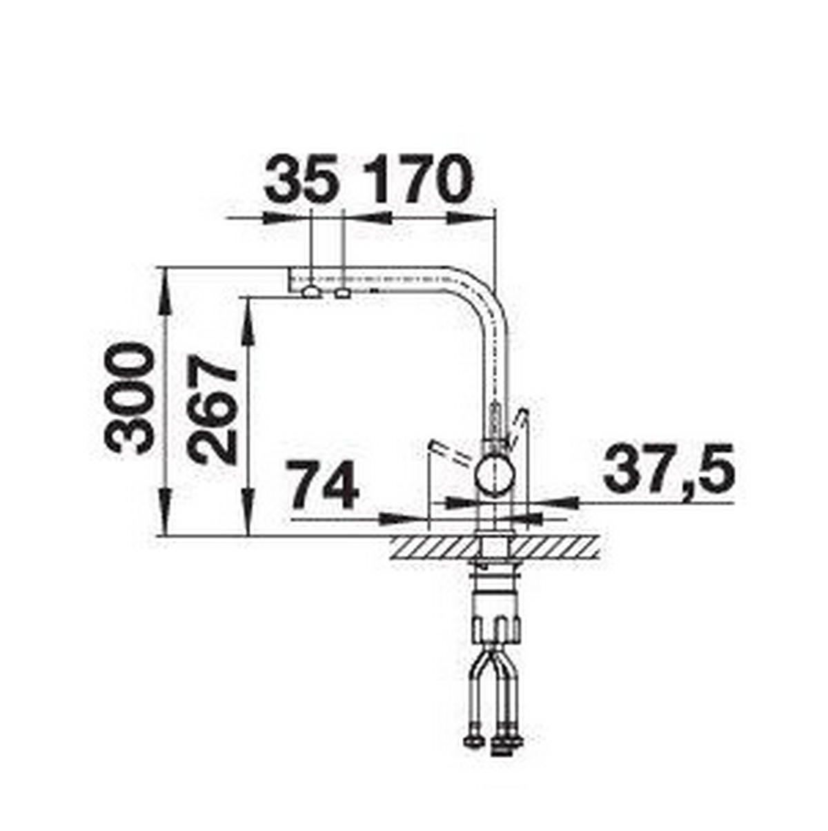 KÜCHENARMATUR 526670  - Schwarz, Metall (16/30/25,3cm) - Blanco