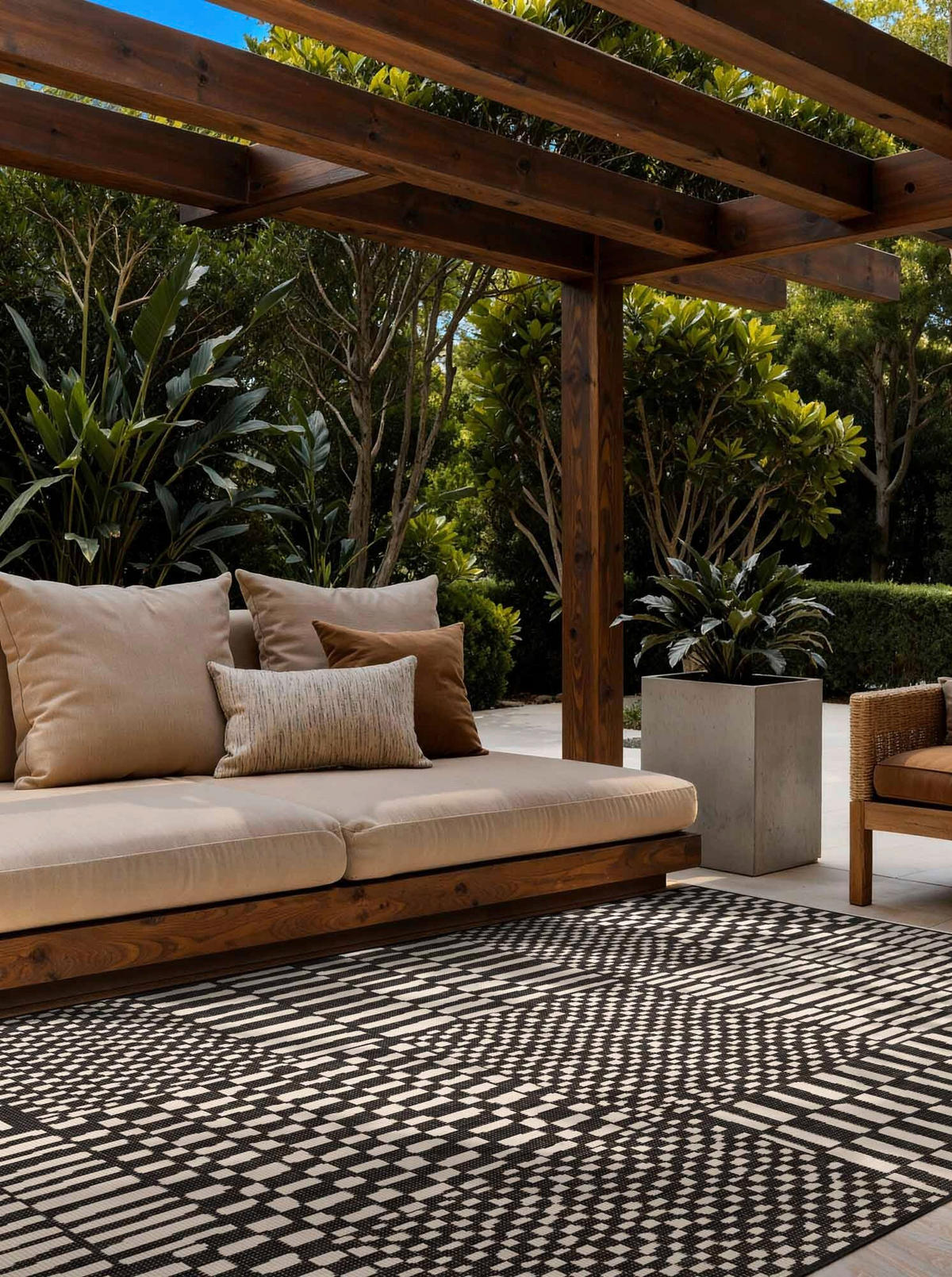 FLACHWEBETEPPICH 200/300 cm Haringey Schwarz, Weiß rechteckig  - Schwarz/Weiß, Design, Kunststoff (200/300cm)