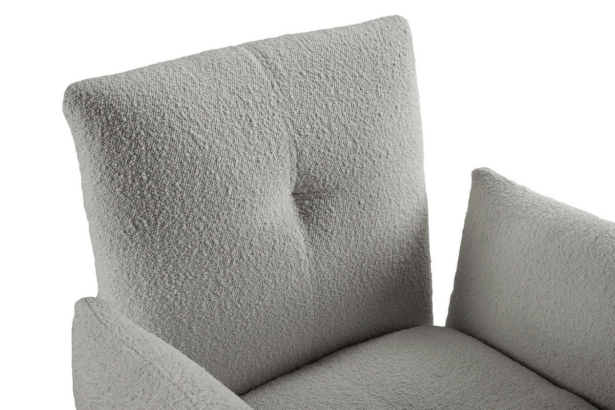 ŽIDLE S PODRUČKAMI, buklé, světle šedá - černá/světle šedá, Moderní, kov/textil (73,5/87/64,5cm) - Livetastic