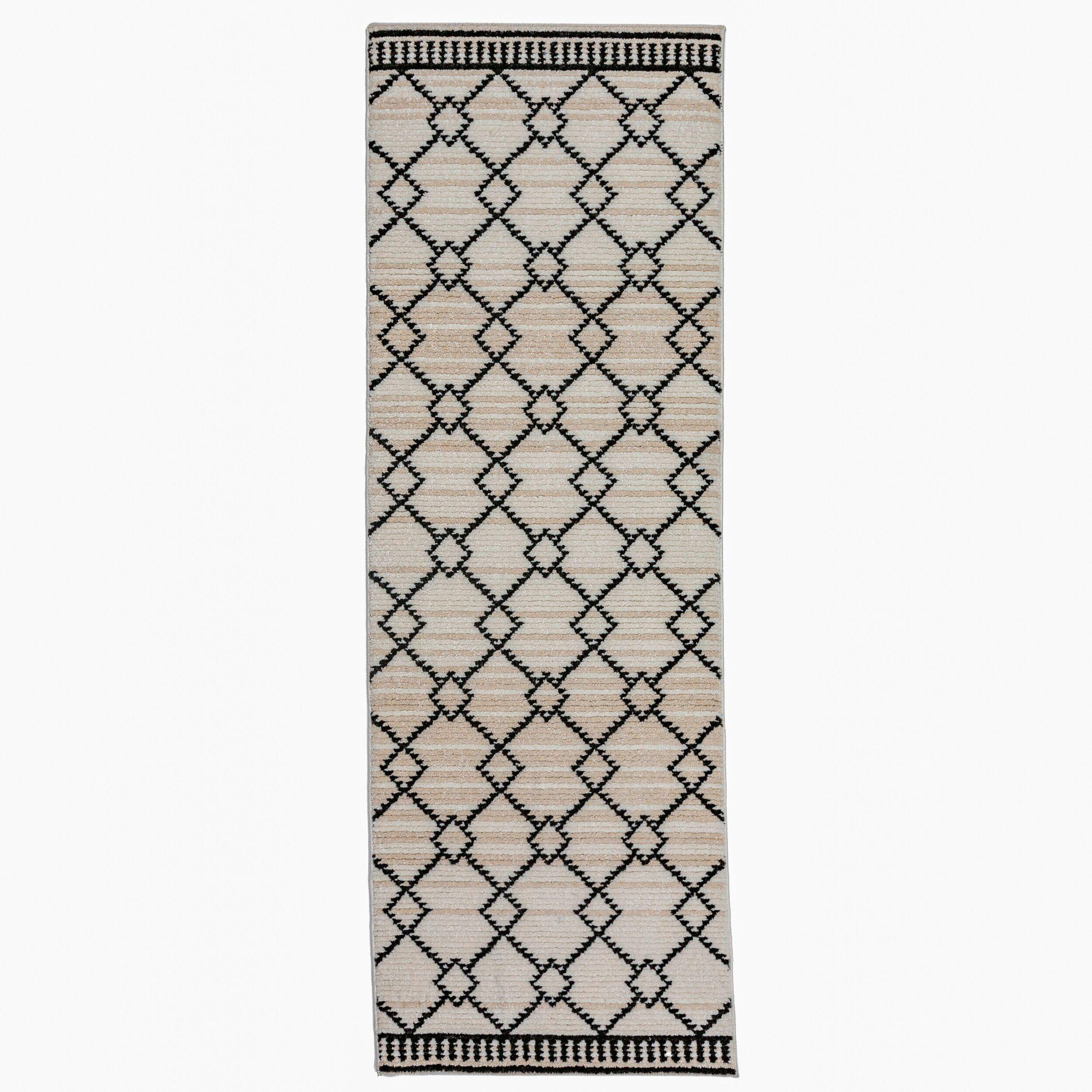 Flair Rugs TKANÝ KOBEREC, 80/230 cm černá