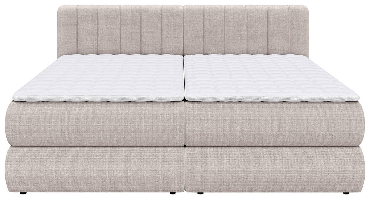BOXSPRINGBETT 240/200 cm  in Taupe  - Taupe/Schwarz, Design, Kunststoff/Textil (240/200cm) - Chameo