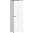 GARDEROBENSCHRANK furniert lackiert Eichefarben, Weiß - Chromfarben/Eichefarben, Design, Glas/Holz (71/193/37cm)
