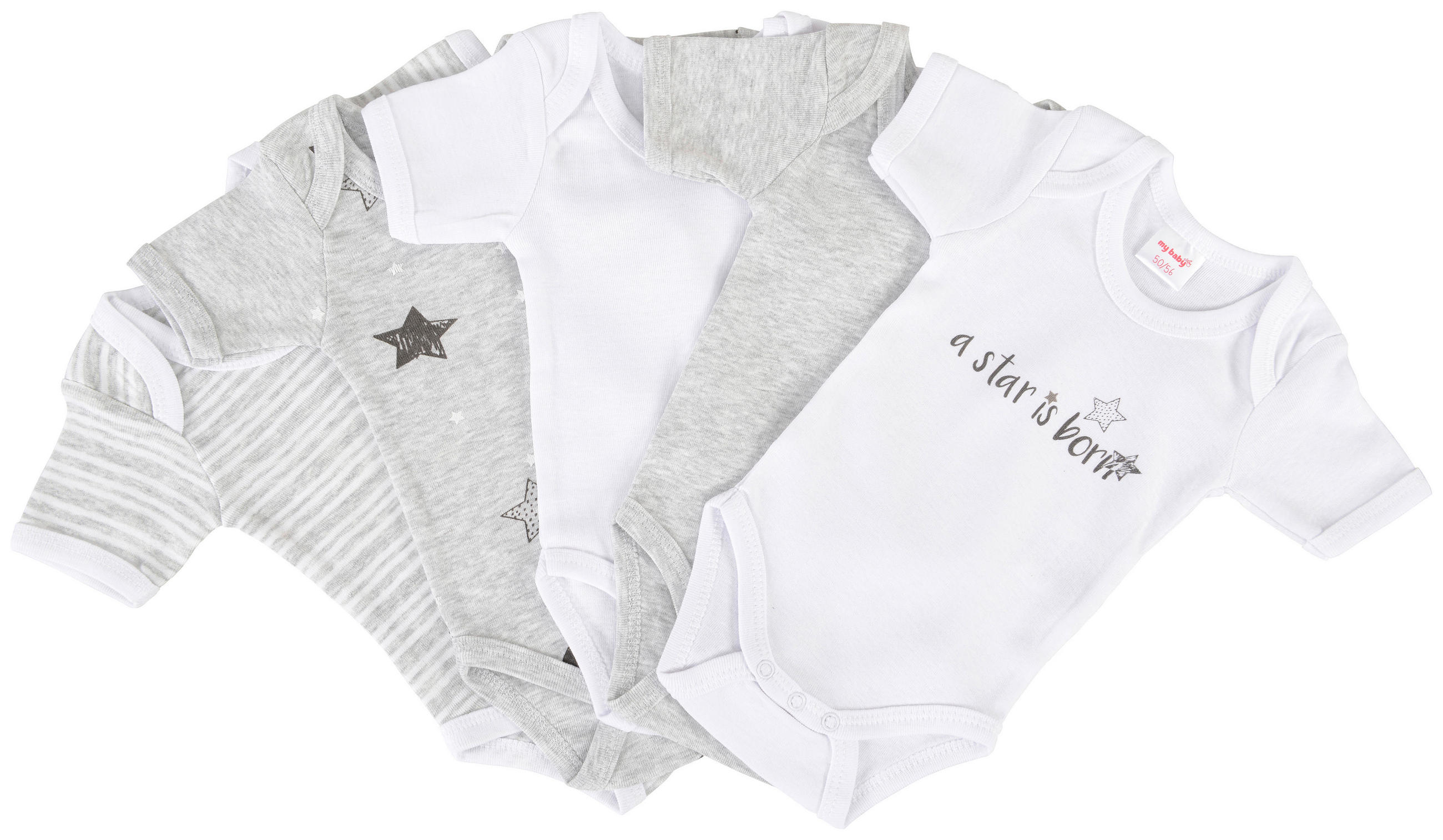BABYBODY SET  - vit/grå, Basics, textil (86/92null) - My Baby Lou