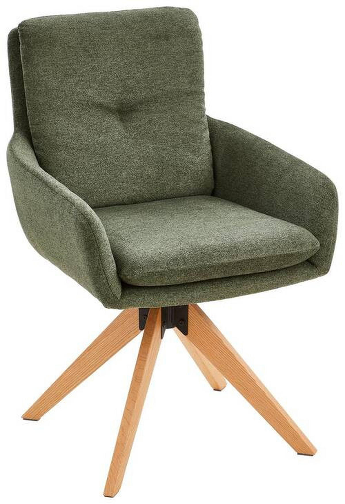 ARMLEHNSTUHL  in Eisen Samt  - Eichefarben/Olivgrün, MODERN, Holz/Textil (59/91/64cm) - Livetastic