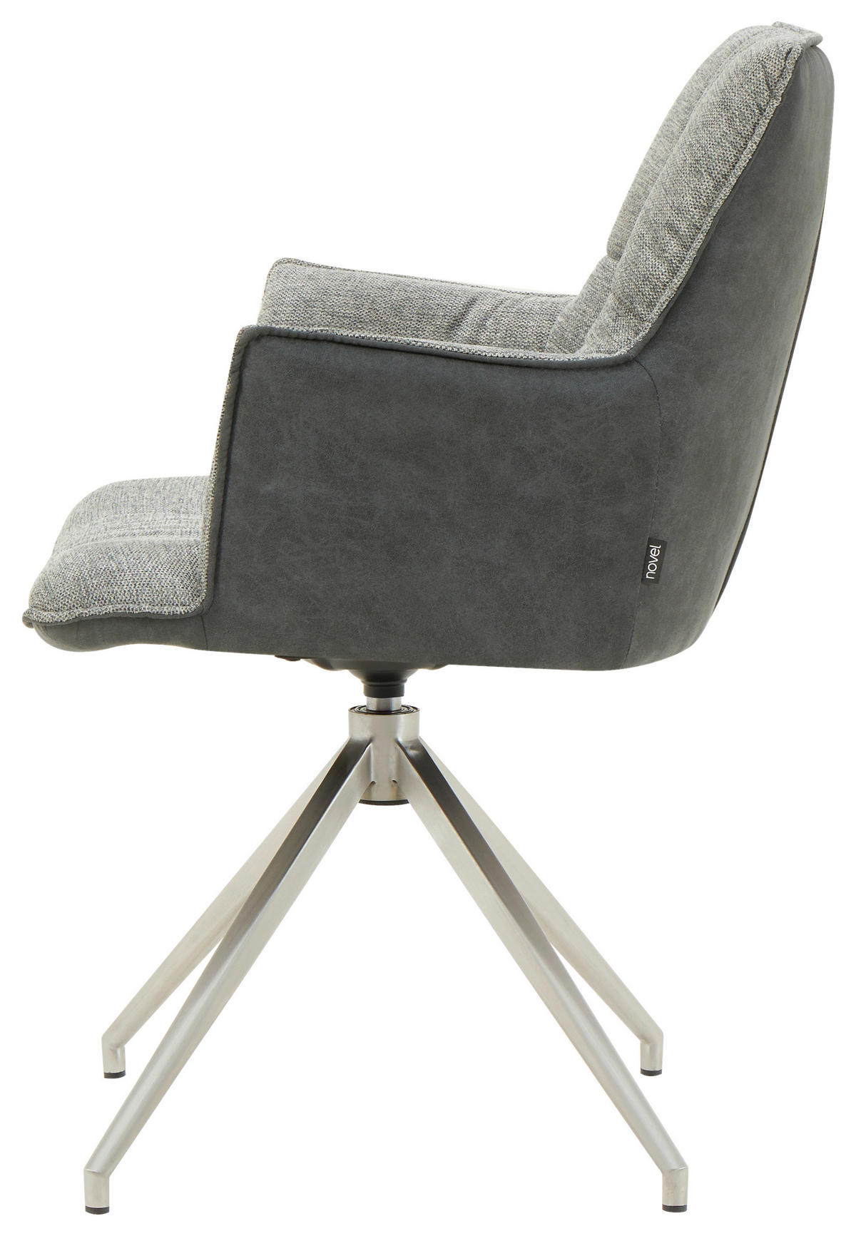 ŽIDLE S PODRUČKAMI, nerezová ocel, mikrovlákno, vzhled lnu, antracitová, světle šedá - černá/světle šedá, Design, kov/textil (59/89,5/63cm) - Novel
