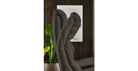 RELAXSESSEL in Leder Graubraun  - Edelstahlfarben/Graubraun, Design, Leder/Metall (76/119/86cm) - Dieter Knoll