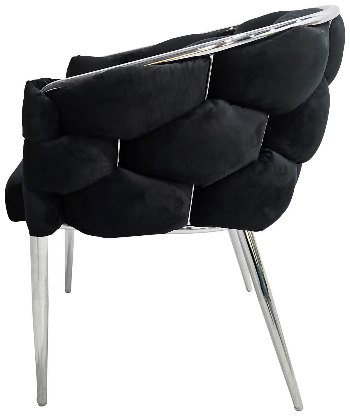 SADA ŽIDLÍ S PODRUČKAMI 2 kusy - barvy stříbra/černá, Moderní, kov/textil (65/79/61cm) - MID.YOU