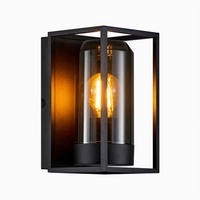 WANDLEUCHTE Griffin 13/13/23,2 cm  - Schwarz, Design, Metall (13/13/23,2cm) - Nordlux