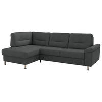ECKSOFA Flachgewebe Anthrazit  - Anthrazit/Alufarben, Konventionell, Textil/Metall (160/244cm) - Beldomo Comfort