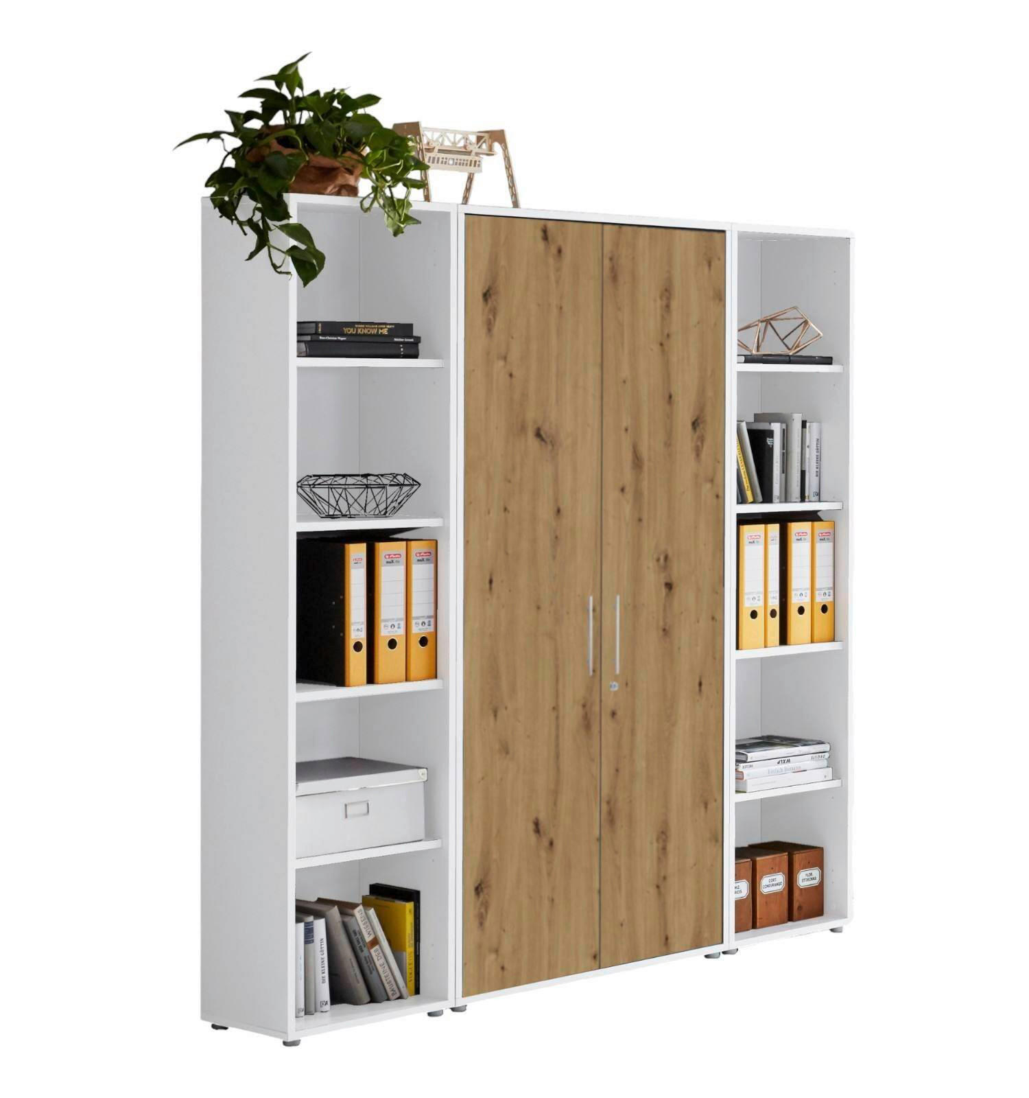 AKTENSCHRANK 172,6/185,6/33 cm  - Weiß/Eiche Artisan, MODERN, Holzwerkstoff (172,6/185,6/33cm) - MID.YOU