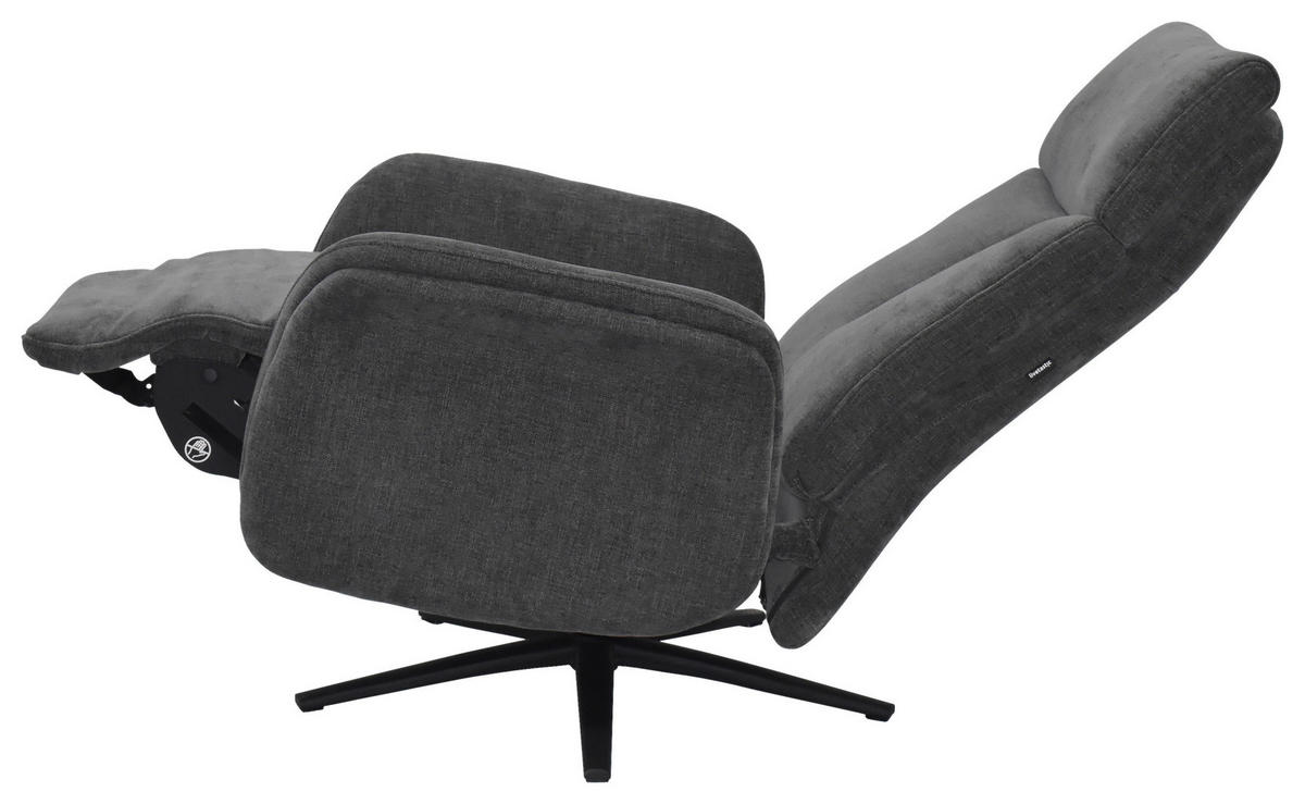 RELAXSESSEL Webstoff    - Graubraun/Schwarz, Design, Holz/Textil (75/109/84/148/84cm) - Livetastic