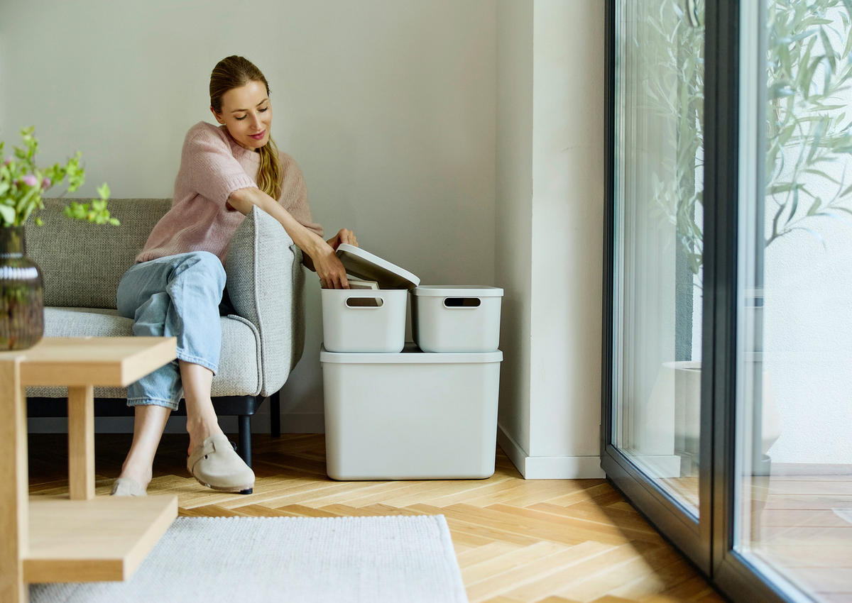 AUFBEWAHRUNGSBOX Albula  - Weiß, KONVENTIONELL, Kunststoff (48,9/40,5/34cm) - Rotho