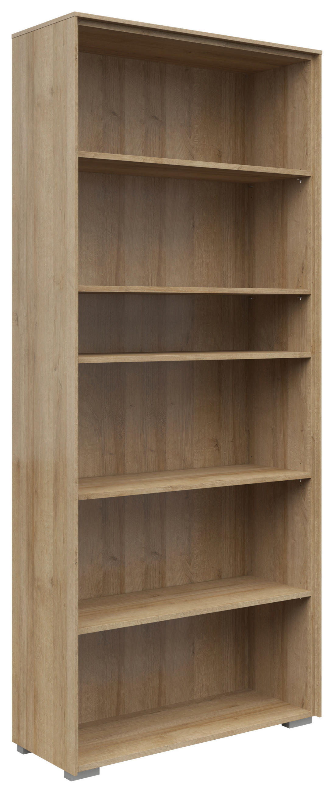 AKTENREGAL Eichefarben  - Eichefarben/Silberfarben, KONVENTIONELL, Holzwerkstoff/Kunststoff (81/199/37cm) - Voleo