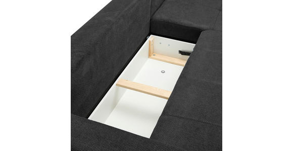 ECKSOFA  in Webstoff Dunkelgrau  - Dunkelgrau/Schwarz, KONVENTIONELL, Textil/Metall (292/192cm) - Carryhome
