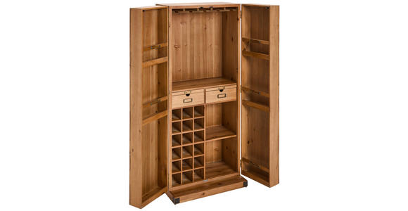 BARSCHRANK Tanne massiv Naturfarben  - Goldfarben/Naturfarben, LIFESTYLE, Holz/Metall (64,5/146,5/45cm) - Landscape