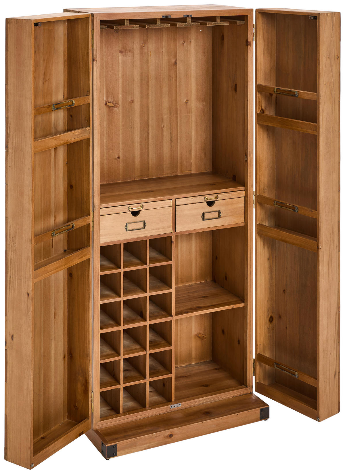 BARSCHRANK Tanne massiv Naturfarben  - Goldfarben/Naturfarben, LIFESTYLE, Holz/Metall (64,5/146,5/45cm) - Landscape