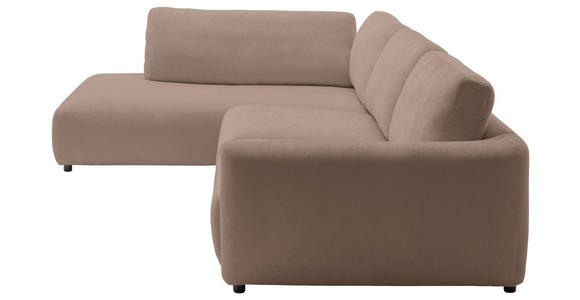 ECKSOFA  in Chenille Taupe  224/307 cm  - Taupe/Schwarz, KONVENTIONELL, Kunststoff/Textil (224/307cm) - Hom`in