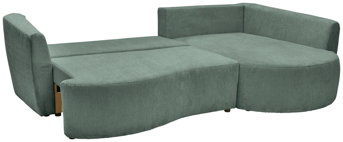 ECKSOFA Dunkelgrün Chenille  - Dunkelgrün/Schwarz, MODERN, Kunststoff/Textil (287/179cm) - Carryhome