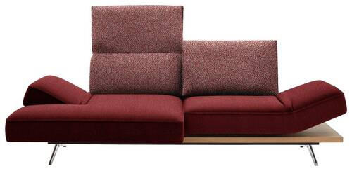 ECKSOFA in Flachgewebe Rot  - Chromfarben/Rot, Design, Holz/Textil (132/240cm) - Koinor