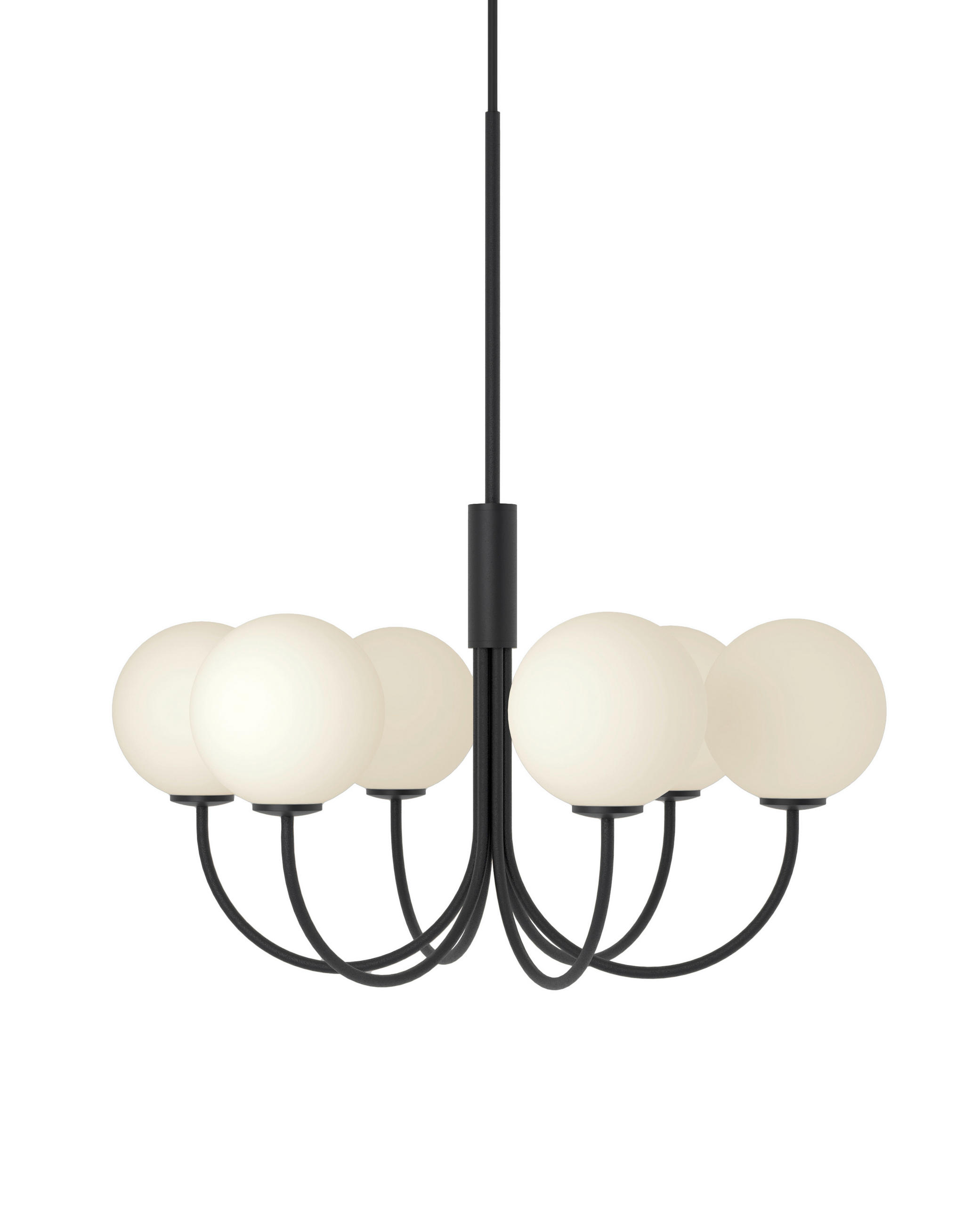 KRONLEUCHTER Ballon 60/60/66,5 cm  - Schwarz, Design, Glas/Metall (60/60/66,5cm) - Belid