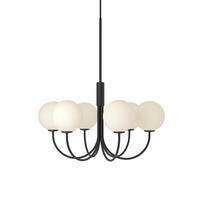 KRONLEUCHTER Ballon 60/60/66,5 cm  - Schwarz, Design, Glas/Metall (60/60/66,5cm) - Belid