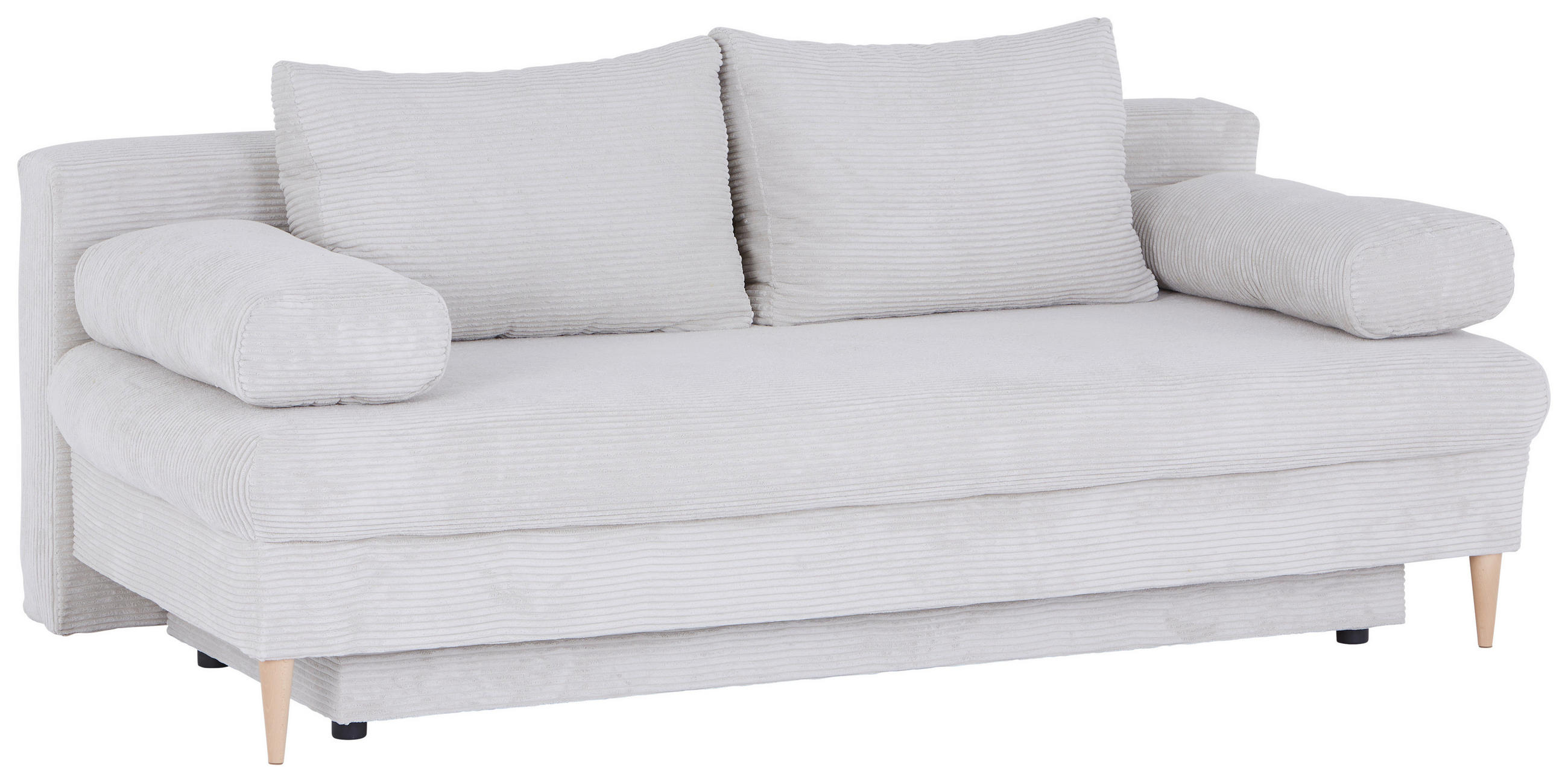 CANAPEA EXTENSIBILĂ lemn, plastic, textil bej  - bej/culoare natur, Modern, plastic/lemn (200/95/95cm)