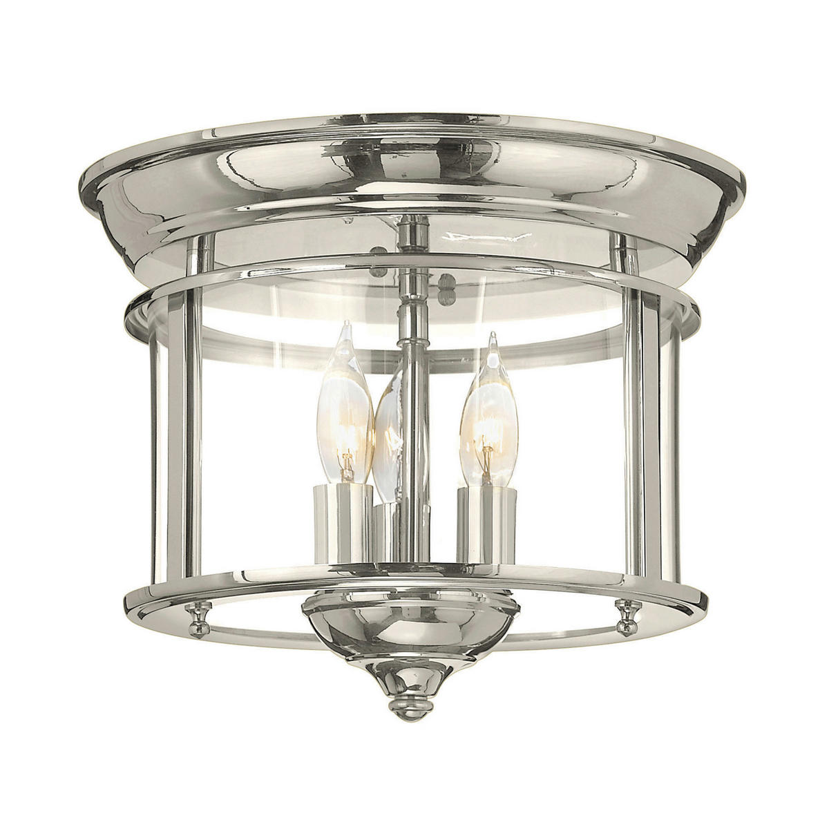 DECKENLEUCHTE  29/24.4 cm    - Nickelfarben, Romantik / Landhaus, Glas/Metall (29/24.4cm) - Elstead Lighting