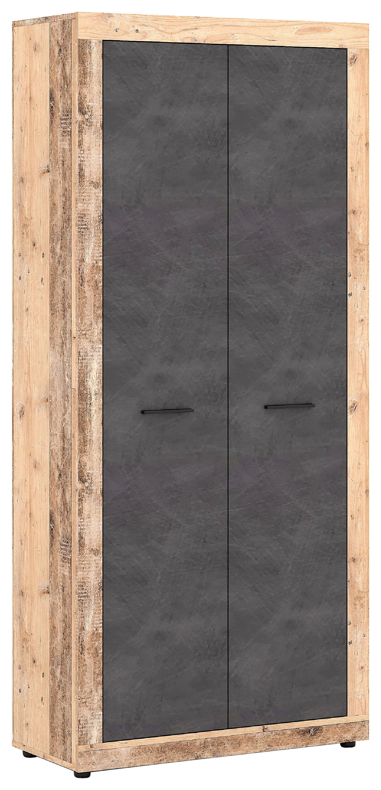 Mid.you Garderobenschrank Graphit, Alteiche 88.9x198x40 cm