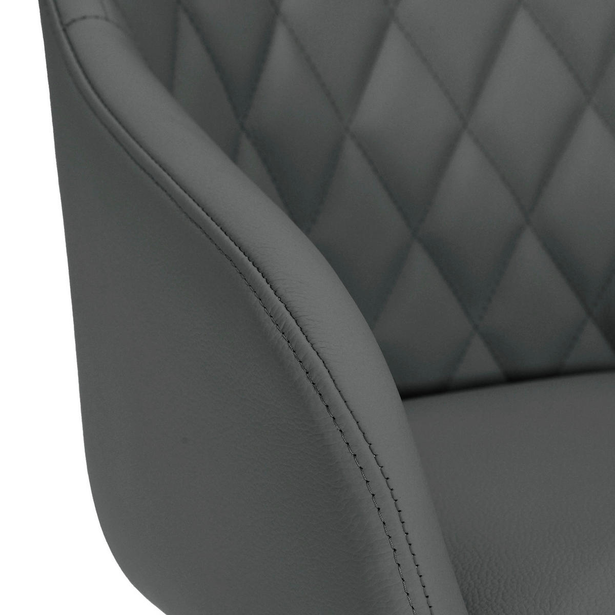 ARMLEHNSTUHL  in Echtleder pigmentiert  - Schwarz/Grau, Design, Leder/Metall (60/83/65cm) - Landscape