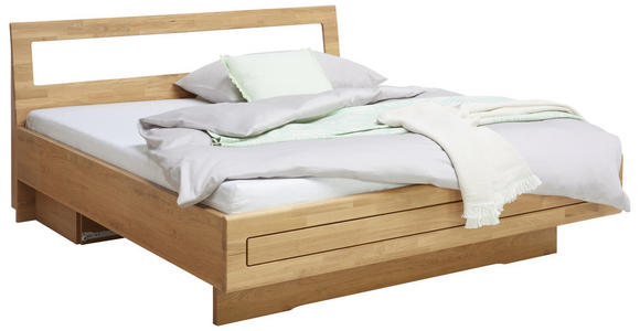 BETTANLAGE in Eichefarben, Champagner - Champagner/Eichefarben, KONVENTIONELL, Glas/Holz (180/200cm) - Dieter Knoll