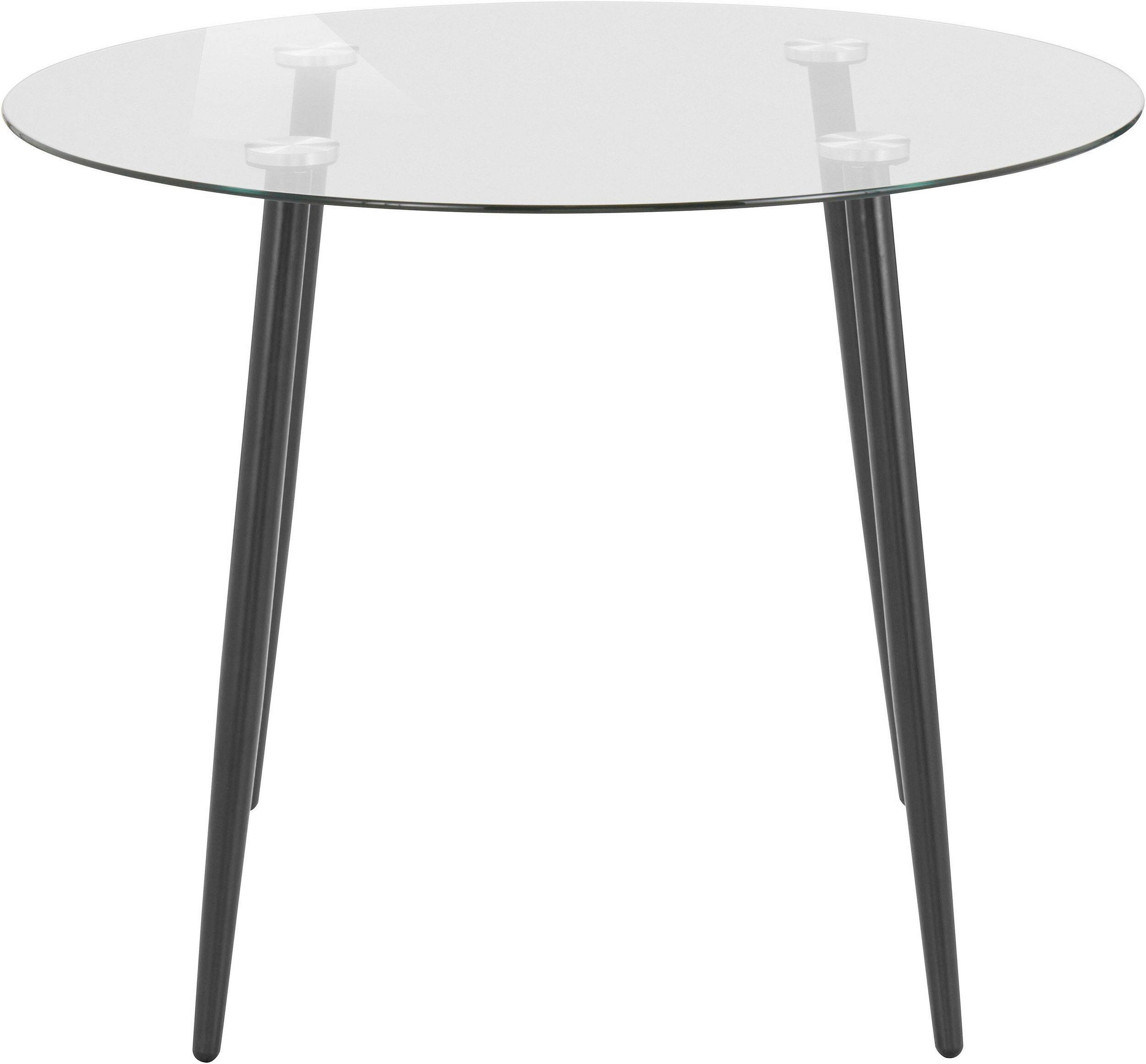 ESSTISCH in Metall, Glas  - Transparent/Schwarz, Design, Glas/Metall (100/75/100cm) - MID.YOU