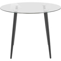 ESSTISCH in Metall, Glas  - Transparent/Schwarz, Design, Glas/Metall (100/75/100cm) - MID.YOU